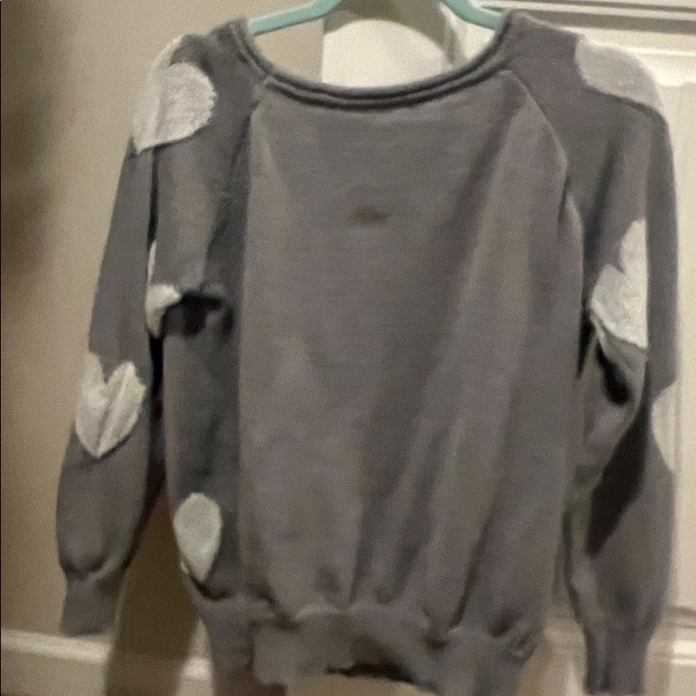 Gray Heart Pattern Women's Sweater - image 3